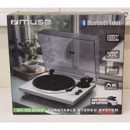 Muse SALE OUT. MT-109 BTOW Hifi Turntable, White | Hifi Turntable | MT-109 BTOW | Bluetooth Out | US