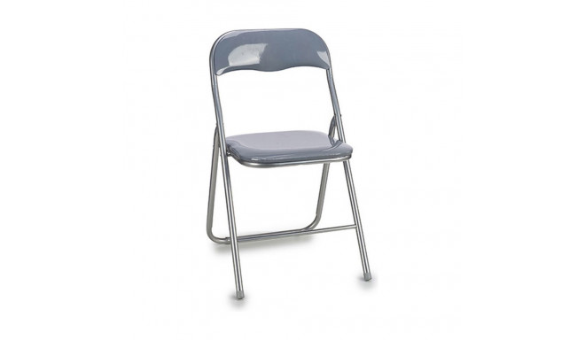 Folding Chair Grey PVC Metal
