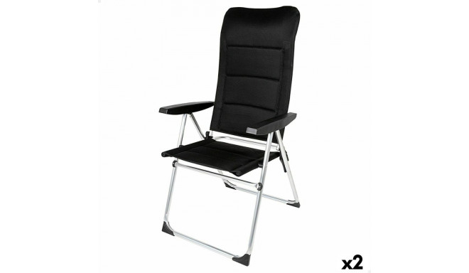 Beach Chair Aktive Deluxe Foldable Black 49 x 123 x 67 cm (2 Units)