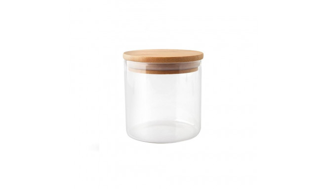 JAR STORAGE ROUND GLAS W BAMBO LID 0.7L
