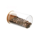 JAR STORAGE ROUND GLAS W BAMBO LID 1.3L