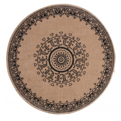 Placemat SOL D41cm, black pattern, mix