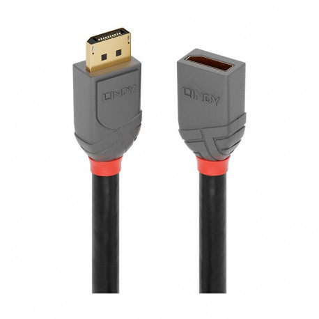 DisplayPort 1.4 Verlängerungskabel Anthra Line, Stecker > Buchse (schwarz, 1 Meter)