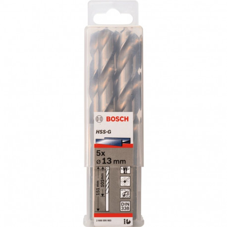 PRO Metal HSS-G Spiralbohrer, Ø 13mm (5 Stück, Arbeitslänge 101mm)