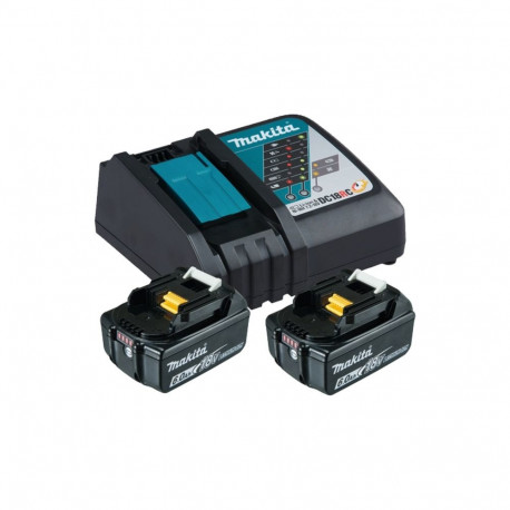 Makita Power Source Kit 18V 6Ah, set (black, 2x battery BL1860B, 1x charger DC18RC)