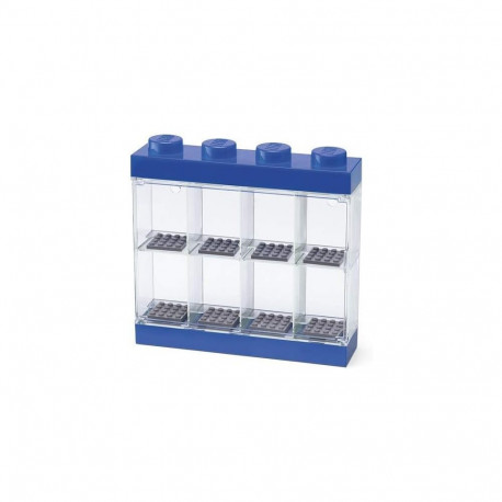 LEGO minifiguuride vitriin, sinine/läbipaistev