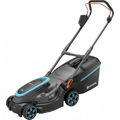 GARDENA Cordless Lawnmower PowerMax 37/36V P4A Ready-To-Use Set, 36V (2x18V) (black/grey, 2x Li-Ion 
