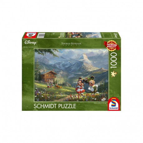 Schmidt Spiele Thomas Kinkade Studios: Disney - Mickey & Minnie in the Alps, Jigsaw Puzzle (1000 pie