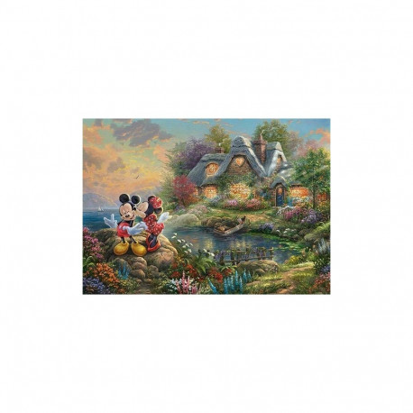 Schmidt Spiele Thomas Kinkade: Painter of Light - Disney, Sweethearts Mickey & Minnie, Jigsaw Puzzle
