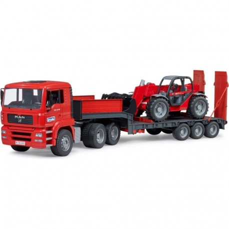 Bruder MAN TGA low loader with Manitou telehandler MLT 633, model vehicle
