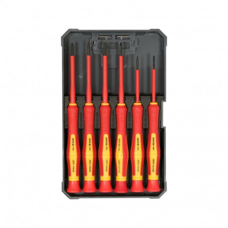 Yato YT-28283 VDE täppiskruvikeerajate komplekt, 6tk, 1000V, S2, PP/TPR, 95mm, EN 60900
