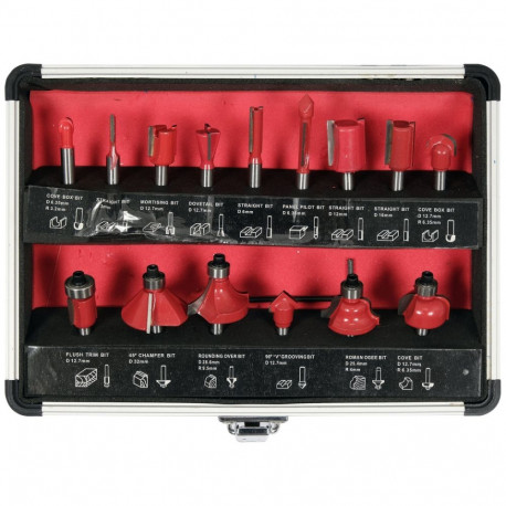 Yato YT-68007 Freesikomplekt 15tk, 6mm, ±0.08mm, YG6X, silindriline, laager x5, GRE, alumiiniumkohve