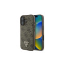 Guess GUHCP16SP4TDPW iPhone 16 6.1" pruun kõvakaaneline nahast 4G kolmnurk strass MagSafe