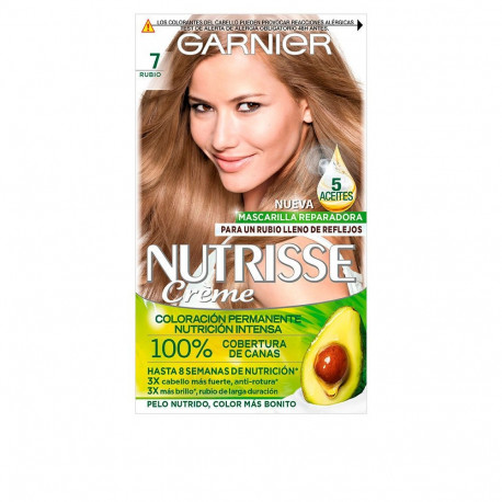 GARNIER NUTRISSE CREME coloración permanente 100% cobertura #7-rubio 3 u
