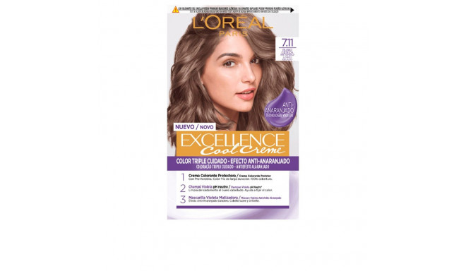 L'ORÉAL PARIS EXCELLENCE COOL tinte #7,11-rubio ceniza intenso 192 ml