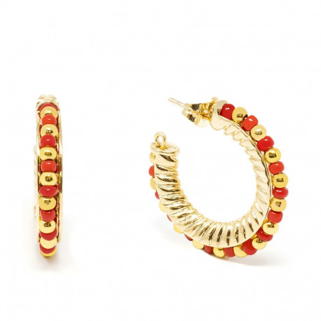 SHABAMA ETIOPIA ROJO 2CM pendientes #oro brillo 1 u