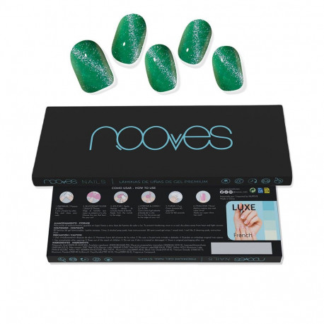 Nooves geelküünte kleepsud jade glass premium glam #cat eye 20tk, roheline