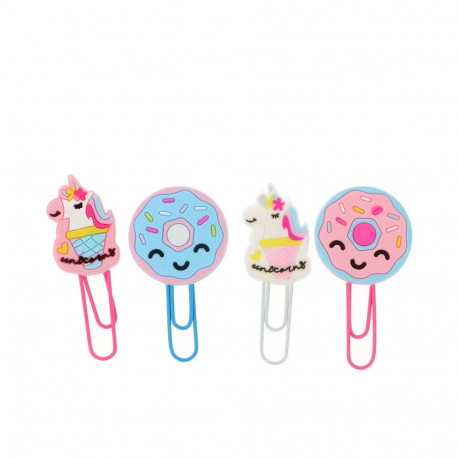 INCA CLIPS UNICORNOS Y DONUTS 6 x 2,5 cm 4 u