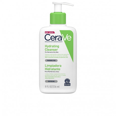 CERAVE el limpiador hidratante para piel normal y seca con tres ceramidas y ácido hialurónico 236 ml