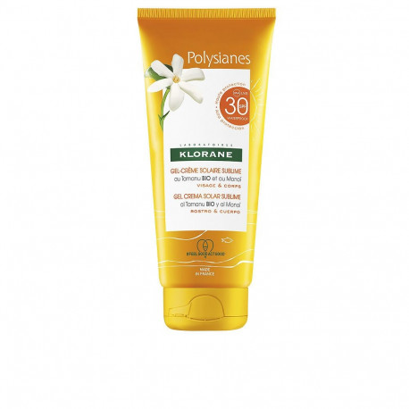 Klorane päikesekaitsegeel näole ja kehale Polysianes Monoï y Tamanu Bio SPF30 200ml