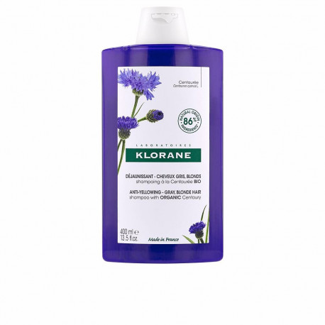 Klorane šampoon Centaurea Bio kollasust eemaldav hallidele ja blondidele juustele 400ml