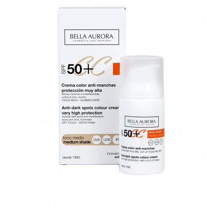 BELLA AURORA CC CREAM anti-manchas SPF50+ #tono medio
