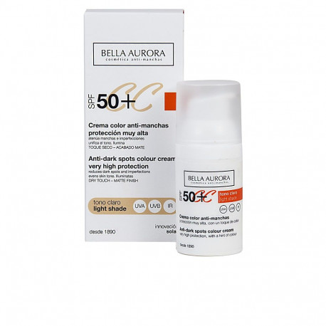 Bella Aurora CC-kreem pigmendilaikude vastane SPF50+, hele