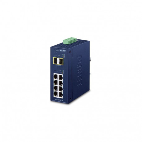 IP30 Industrial L2/L4 8-Port 10/100/1000T + 2-Port 100/1000X SFP Managed Switch (-40~75 degrees C, d