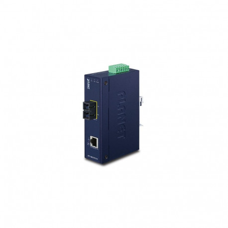 IP30 Slim type Industrial Fast Ethernet Media Converter SC MM (-40 to 75 degree C)