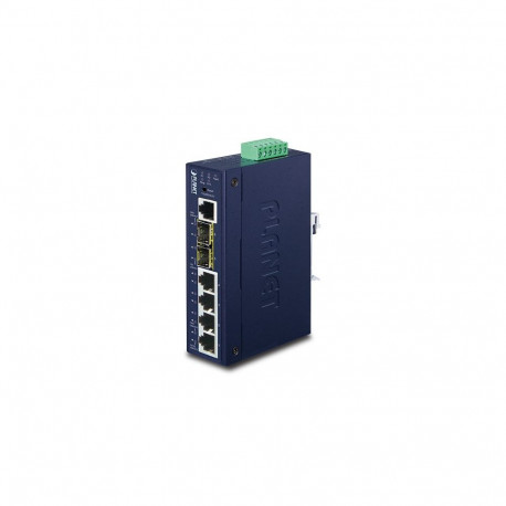IP30 Industrial L2+/L4 4-Port 1000T + 2-Port 100/1000X SFP Full Managed Switch (-40 to 75 C, dual re