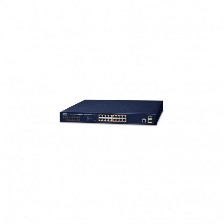 IPv6/IPv4, 16-Port Managed 802.3at PoE+ Gigabit Ethernet Switch + 2-Port 100/1000X SFP (220W PoE bud