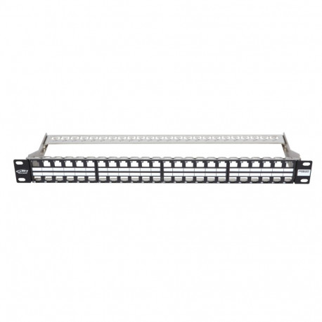 Paneel RJ45 Cat5e/Cat6/Cat6a 48 port varjestatud 1U, must, tühi