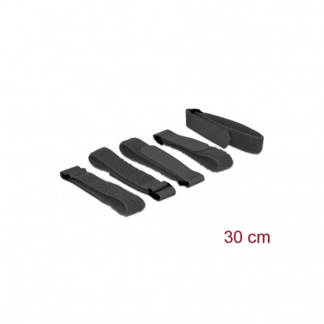 Delock Hook-and-loop fasteners L 300 mm x W 20 mm 5 pieces with loop black