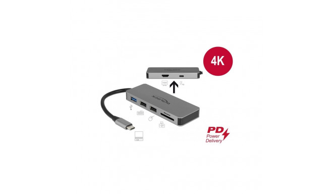 Delock USB Type-C™ Docking Station for Mobile Devices 4K - HDMI / Hub / SD / PD 2.0