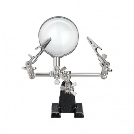 Third hand’ soldering support with magnifier