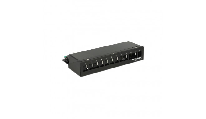 Delock Keystone Desktop Patch Panel 12 Port black