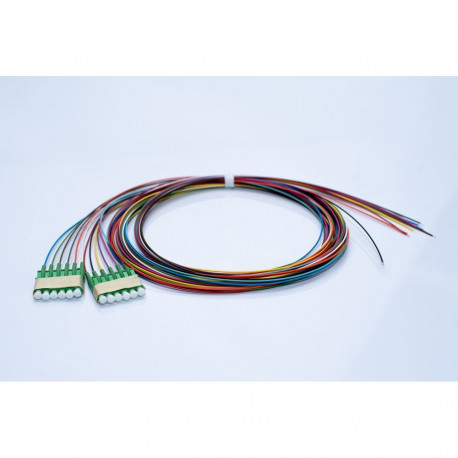 FO cable Kit of 12 x Singlemode G657A Semi-tight Simplex LC LSZH Pigtail (Ø:0,9mm) 2 meter