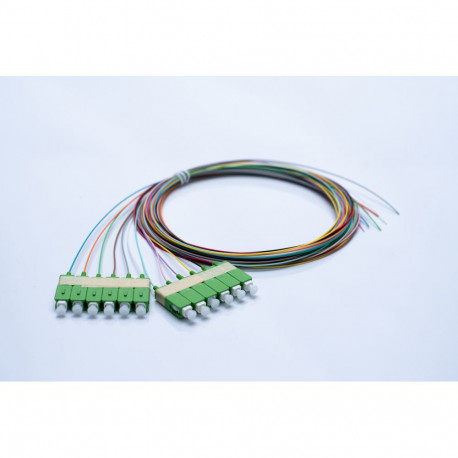FO cable Kit of 12 x Singlemode G657A Semi-tight Simplex LSZH Pigtail (Ø:0,9mm) 2 meter