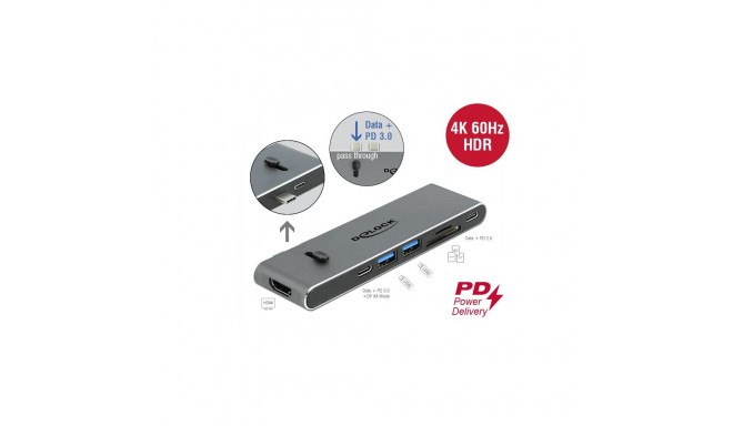 USB-C dock Mac´ile: 2xUSB-C (Thunderbolt), 1xHDMI, 2xUSB 3.2, 1xSD, 1xMicroSD