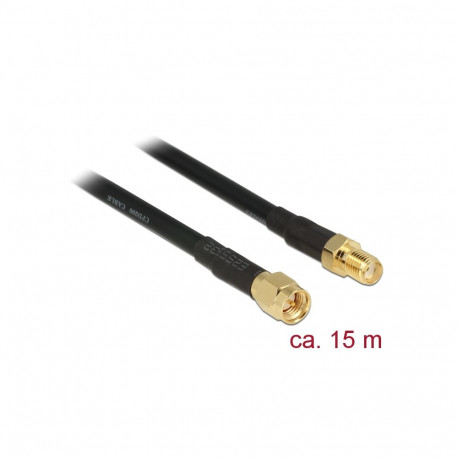 Delock Antenna Cable SMA plug > SMA jack CFD/RF200 15 m low loss