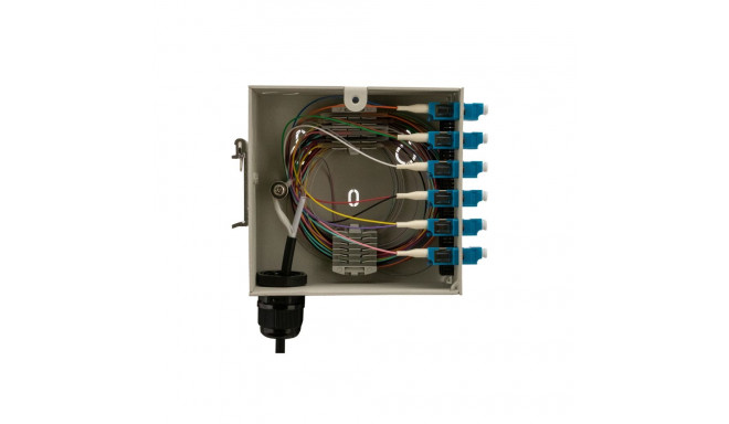 FO DIN-rail karp 6xLC duplex multimode adapteritega
