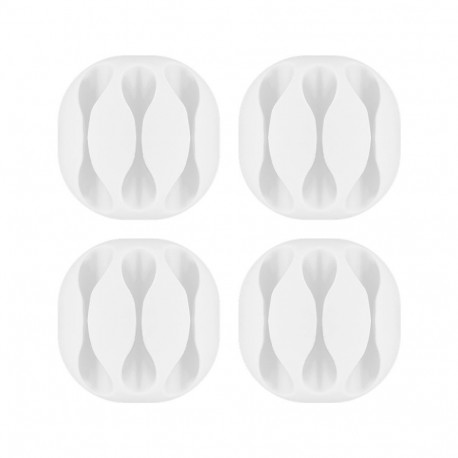 Juhtme hoidik 3-le kaablile (4tk), isekleepuv, valge