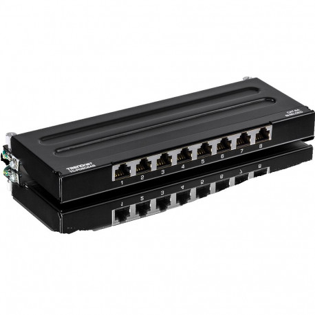 8-Port Cat6A Shielded Wall Mount Patch Panel