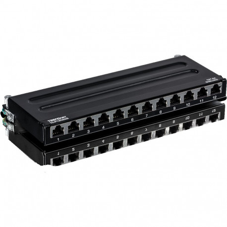 12-Port Cat6A Shielded Wall Mount Patch Panel