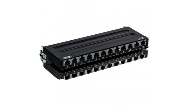 12-Port Cat6A Shielded Wall Mount Patch Panel