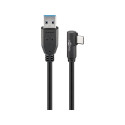 USB-C kaabel C - A 1.0m, USB 3.1 - USB 3.0, 5Gbps, 90°, must