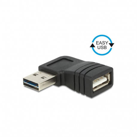 Delock Adapter EASY-USB 2.0-A male > USB 2.0-A female angled left / right