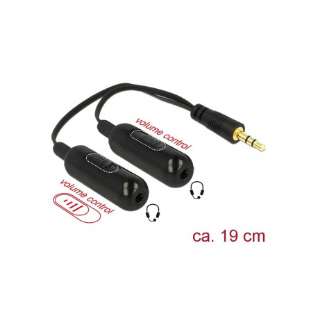 Adapter 3.5mm 3pin (M) - 2x3.5mm 3pin (F) 0.19m, heli reg, must
