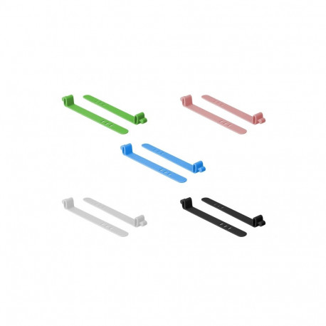 Delock Silicone Cable Ties reusable 10 pieces assorted colors