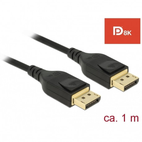 DisplayPort kaabel 1.0m, kullatud, kolmekordne varje, 8K Ultra HD (7680x4320@60Hz), must